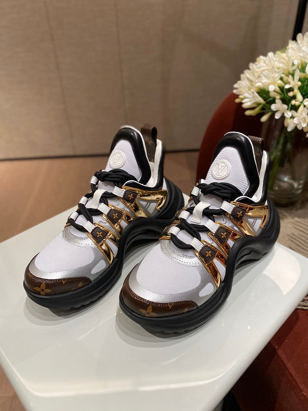 Louis Vuitton Beige Ankle Strap Heels - Angled View