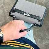  crossbody bag close-up of hardware and finish