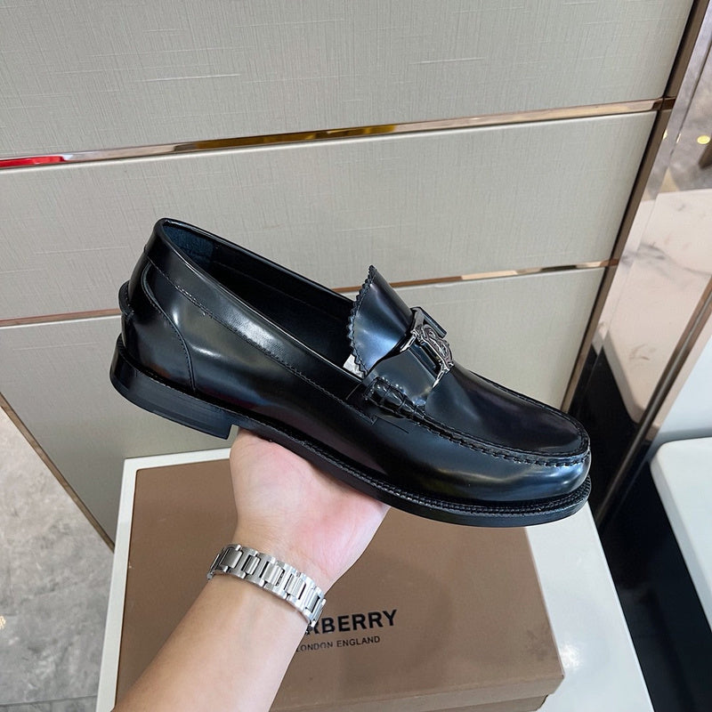 Burberry Black Block Heel Pumps - Heel Detail View