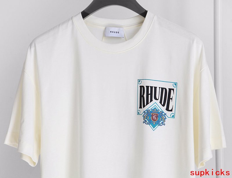 Full styled look of Rhude luxury clothing with contemporary cut