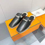 Hermès Red Ankle Strap Sandals - Full Silhouette View