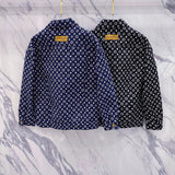 Side profile of Louis Vuitton luxury clothing with logo-detail design