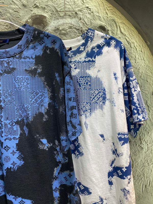 Flat lay presentation of Louis Vuitton cotton t-shirt with runway-inspired design