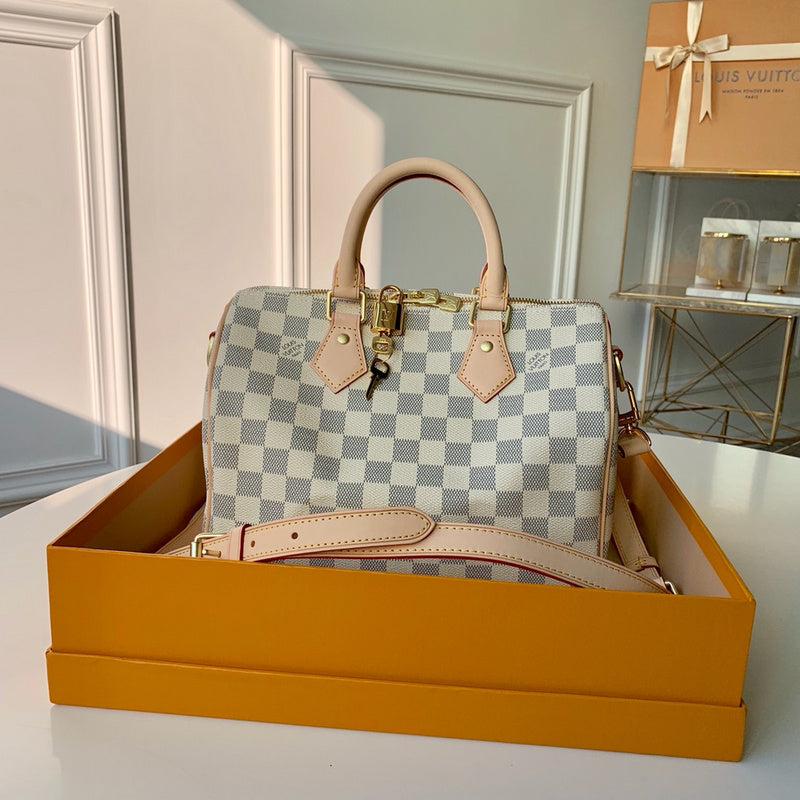 Front view of sleek classic women's handbag – women's statement bag