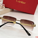 Close-up detail view of Cartier unisex sunglasses