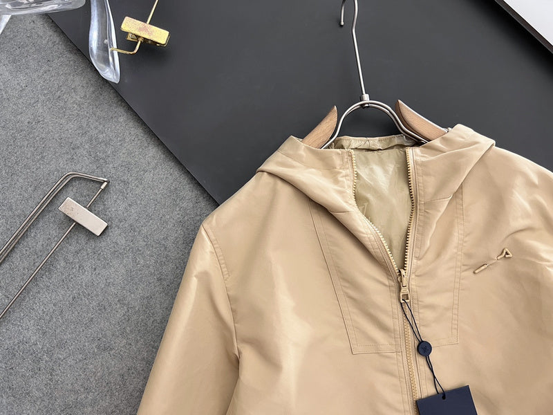 Side profile of Louis Vuitton luxury clothing with tailored silhouette