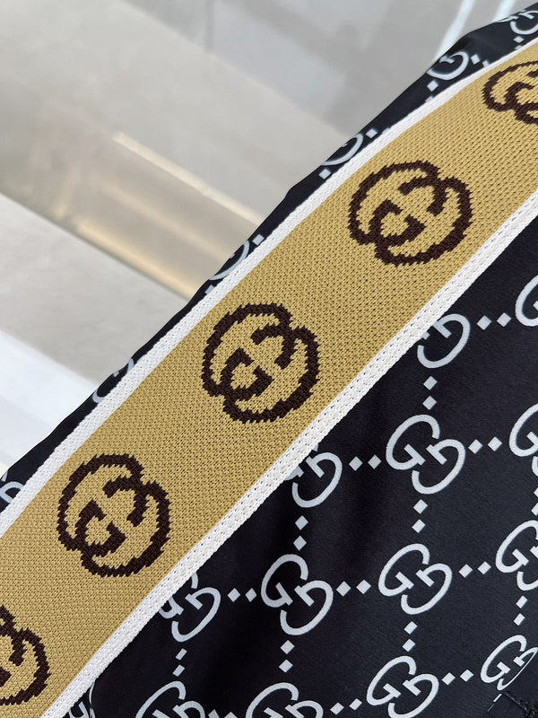 Full styled look of Gucci luxury clothing with logo-detail design
