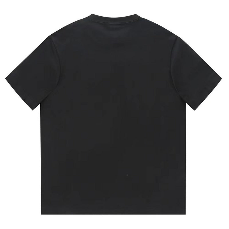 Close-up detail shot of Louis Vuitton cotton t-shirt with monogram-inspired silhouette