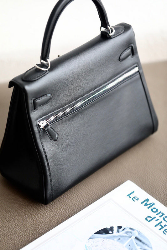 Sophisticated bag shown from front angle
