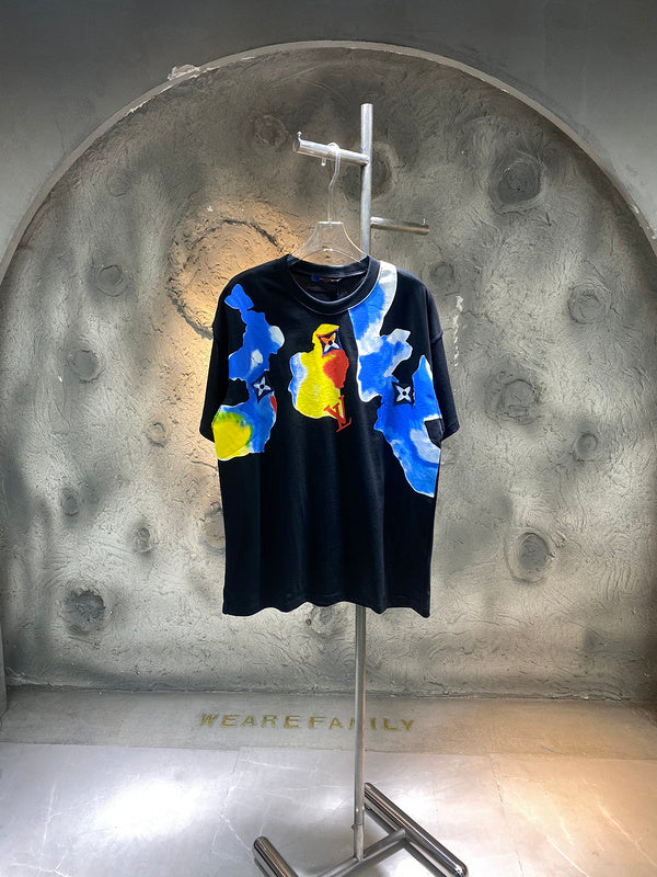 Back view of Louis Vuitton cotton t-shirt with runway-inspired design