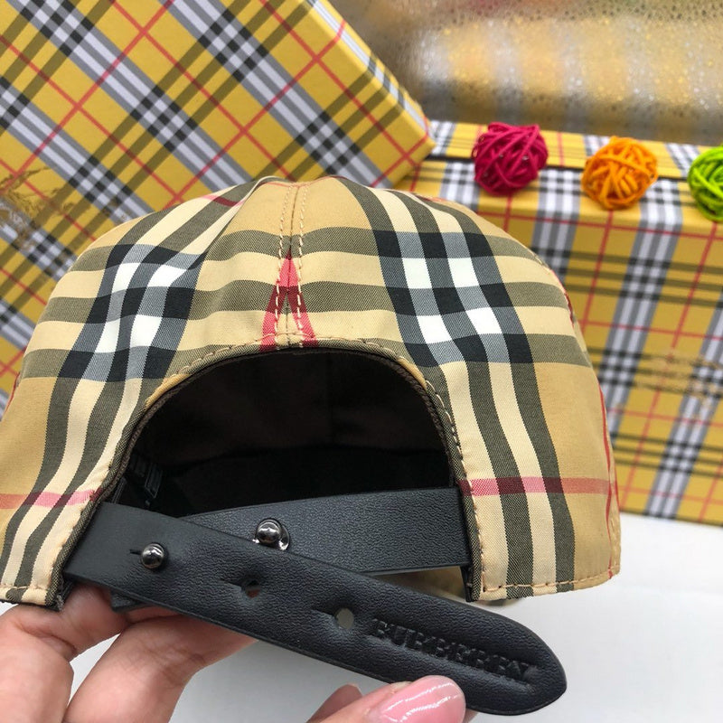 Angled view of Burberry unisex cap