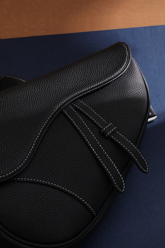 Back view of refined structured women's handbag – women's statement bag