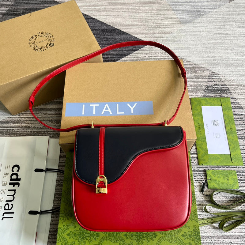 Front view of statement structured women's handbag – women's designer-style accessory