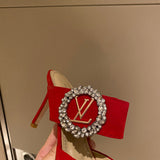 Louis Vuitton Nude Slingback Heels - Toe Detail View
