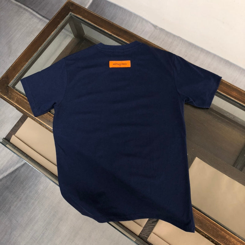 Close-up detail shot of Louis Vuitton cotton t-shirt with everyday silhouette