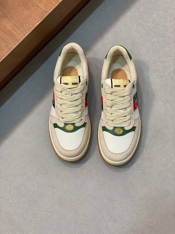 Gucci clean off-white luxury sneakers view 5 bold athletic profile