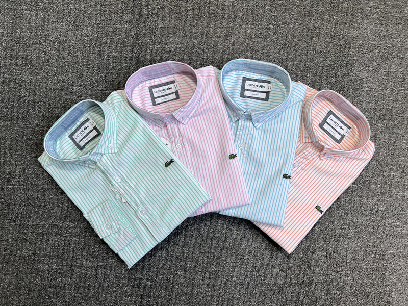 Full styled look of Lacoste luxury clothing with logo-detail design