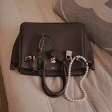 Close-up detail of tailored bag design