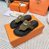 Hermès Nude Ankle Strap Sandals - Sole Detail View