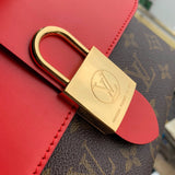 Close-up detail of structured signature women's handbag – women's designer-style accessory
