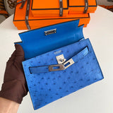 Side view of sophisticated structured handbag
