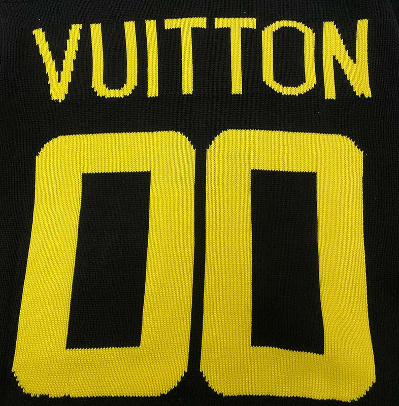 Back view of Louis Vuitton luxury clothing with runway-inspired design