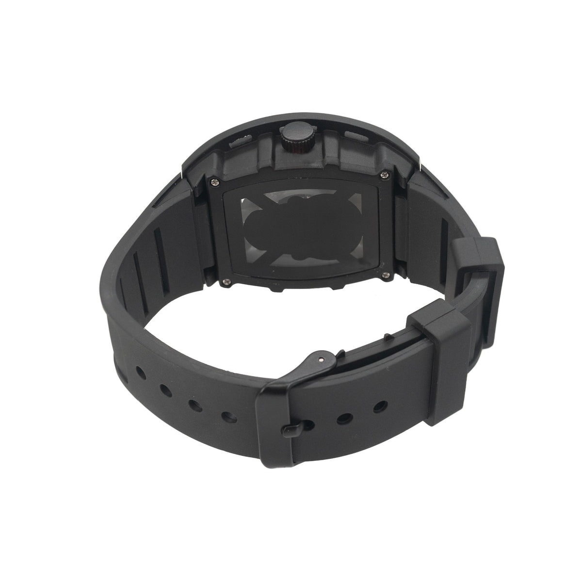 Side view of Ed Hardy men's black watch