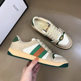 Gucci soft grey luxury sneakers view 7 bold athletic profile