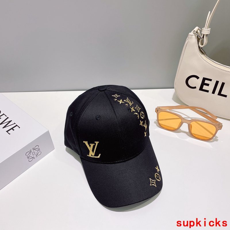 Close-up detail view of Louis Vuitton unisex cap