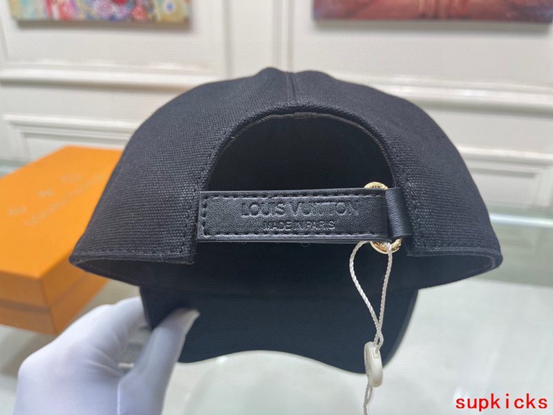 Close-up detail view of Louis Vuitton unisex cap