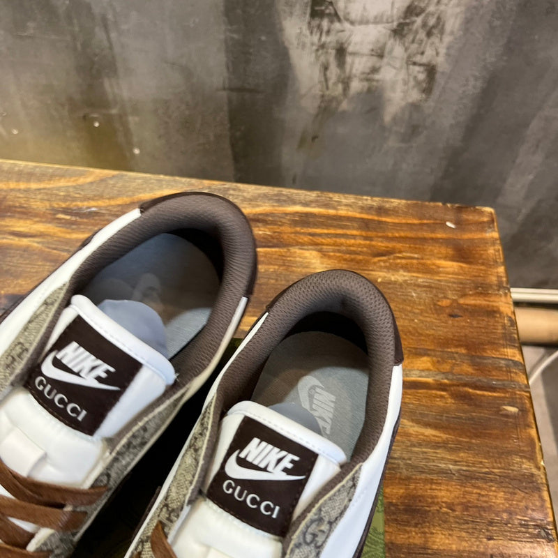 Gucci soft grey luxury sneakers view 5 padded collar comfort