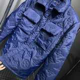 Side profile of Louis Vuitton luxury clothing with label-forward styling