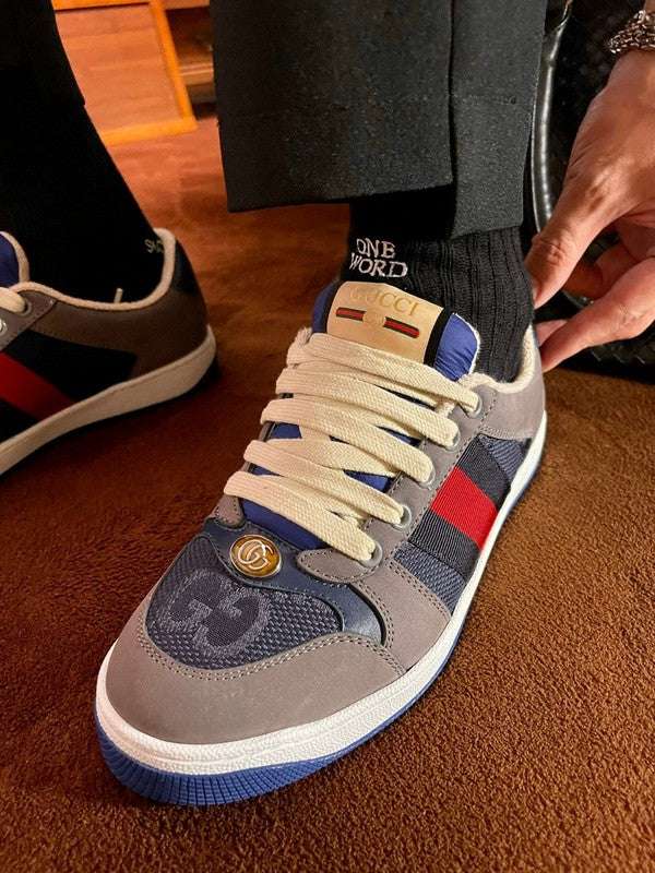 Gucci sneakers detailed view showing premium designer craftsmanship
