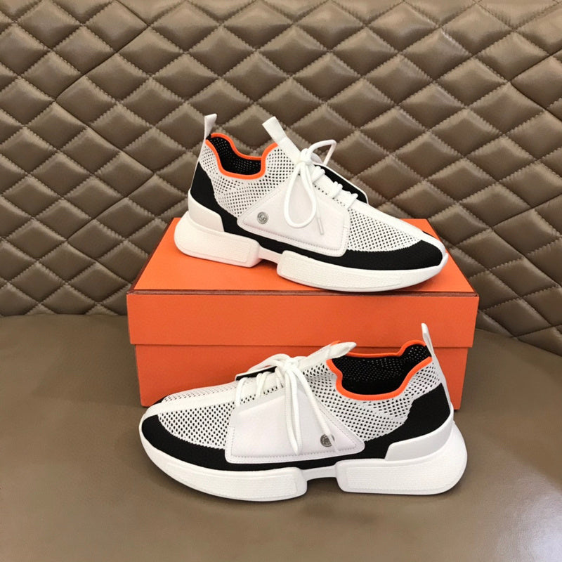 Hermès Red High-Top Sneakers - Lifestyle Styling Shot