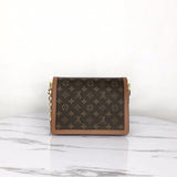 Close-up detail of modern signature women's handbag – women's designer-style accessory