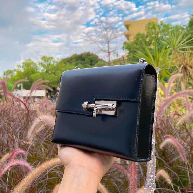 Close-up detail of sophisticated bag design