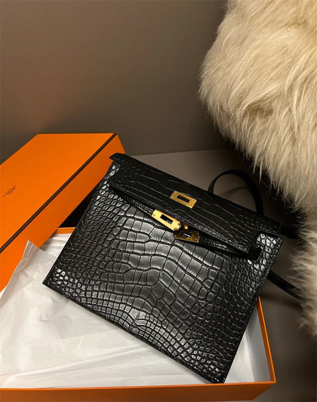 Side view of smart structured handbag