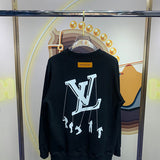Back view of Louis Vuitton luxury clothing with signature branding