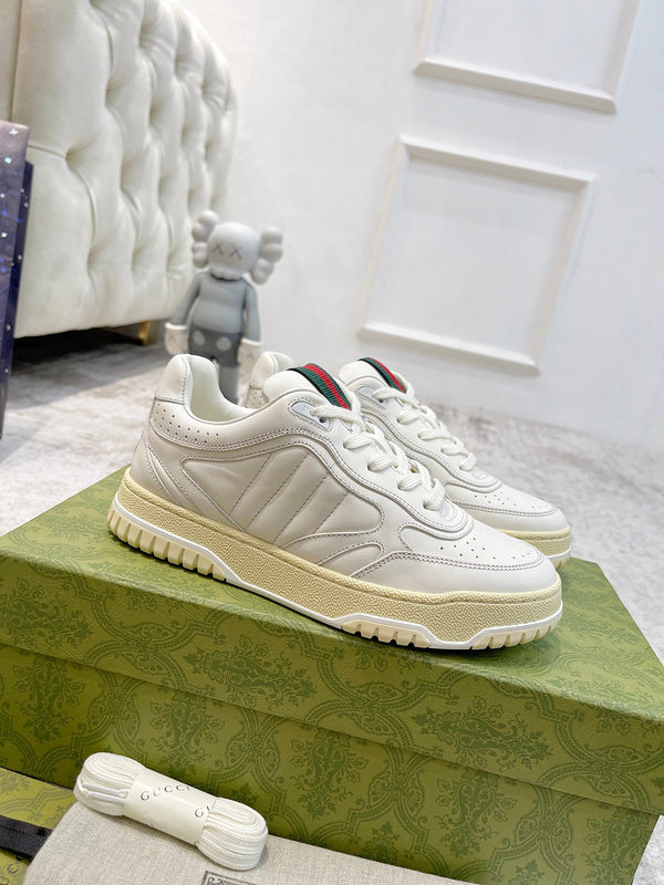 Gucci crisp white luxury sneakers view 7 heritage-inspired look