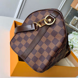 Front view of polished signature women's handbag – women's luxury handbag