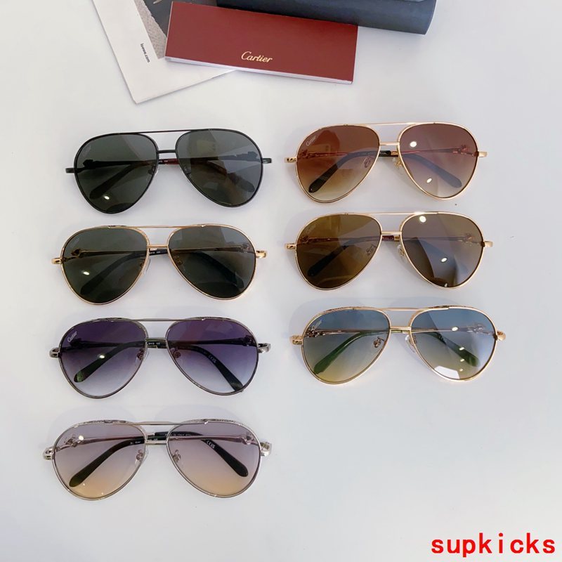 Close-up detail view of Cartier unisex sunglasses