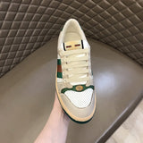 Gucci soft grey luxury sneakers view 4 bold athletic profile