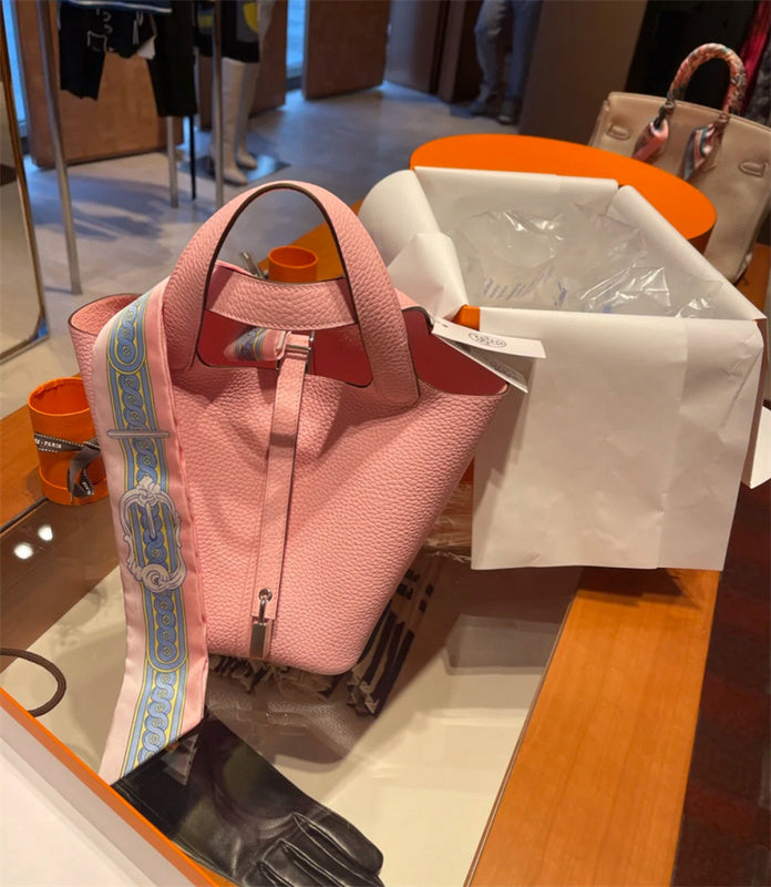 Side view of elegant structured handbag