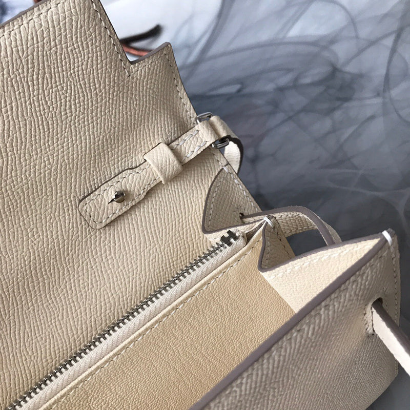 Side view of chic structured handbag