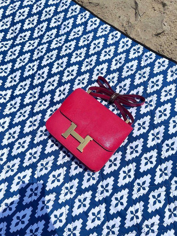 Side view of refined structured handbag
