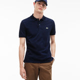 Front view of Lacoste luxury clothing with monogram-inspired silhouette