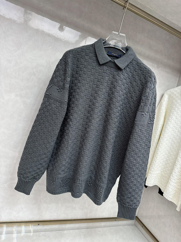 Side profile of Louis Vuitton luxury clothing with runway-inspired design