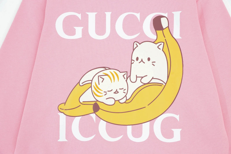 Flat lay presentation of Gucci luxury clothing with streetwear-inspired cut