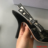 Dior Burgundy Platform Heels - Angled View