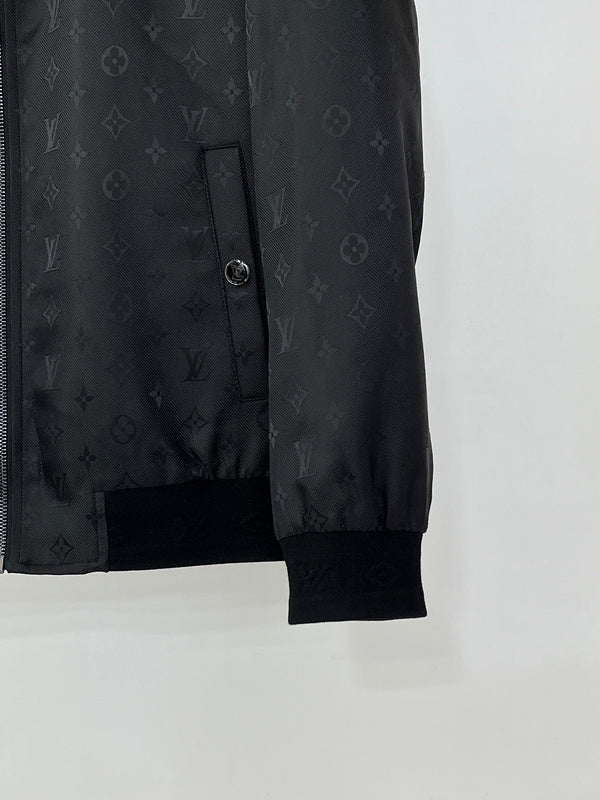 Front view of Louis Vuitton luxury clothing with label-forward styling